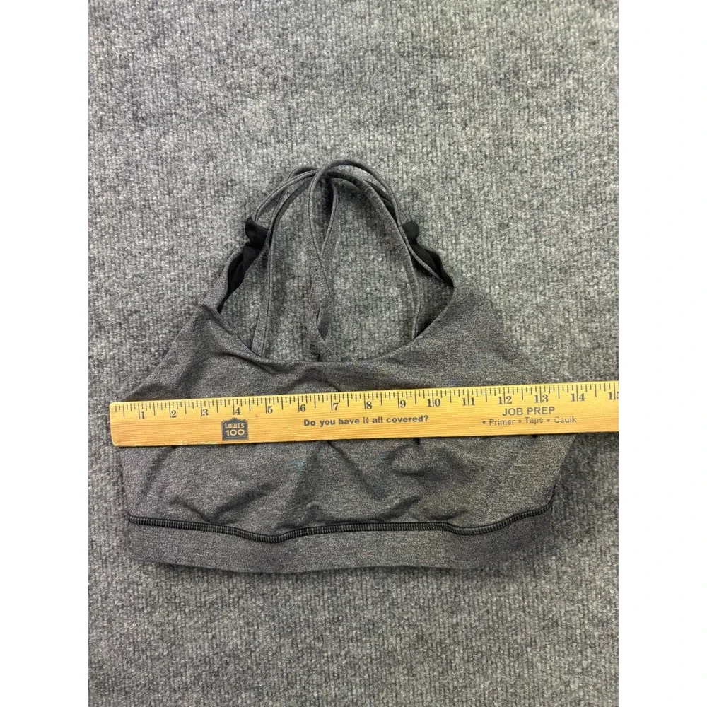 Lululemon Free To Be Serene Sports Bra Womens 8 Grey Strappy Back Yoga Gym